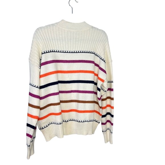 St John's Bay Boxy Striped Sweater Womens Size XXL Mockneck High Neck NEW - Picture 6 of 7